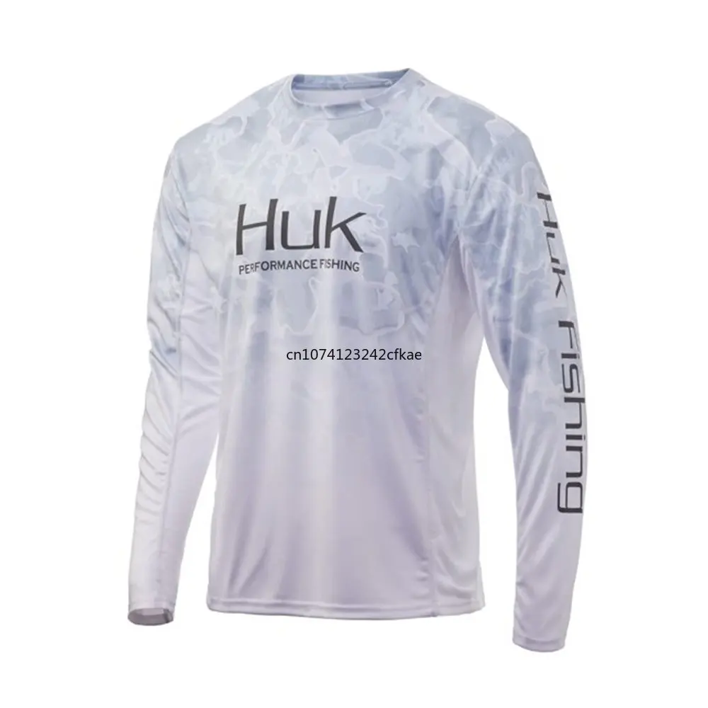 HUK Fishing Shirt Long Sleeve Uv Protection Fishing Clothing Man Outdoor Summer Fishing Apparel UPF 50 Performance Tops