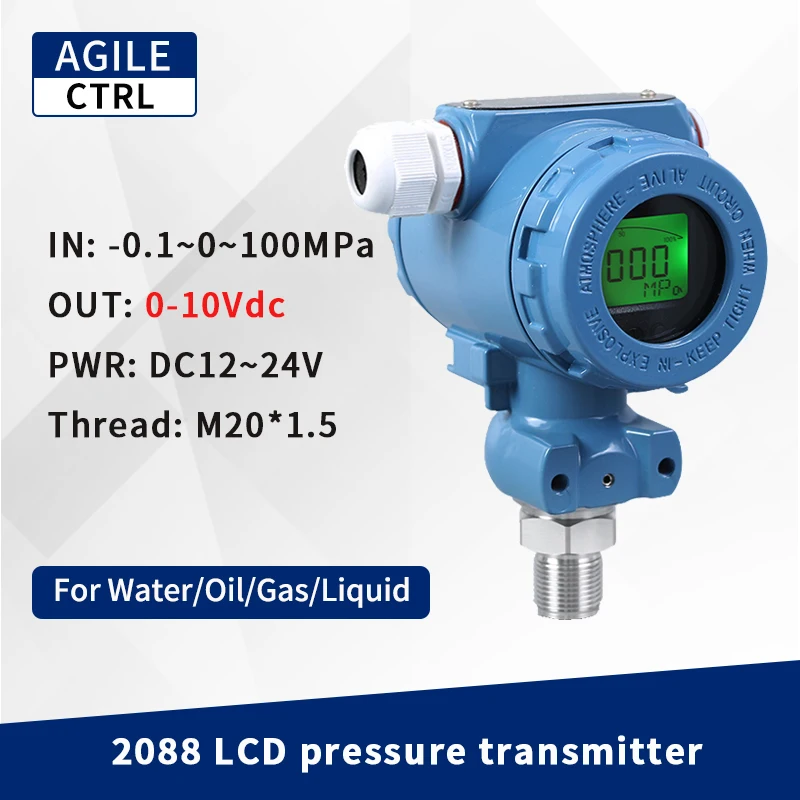 

Промышленный датчик давления 0-10 В постоянного тока, 0-60 МПа, ЖК-дисплей, датчик давления для дизельного топлива, резервуара, датчик давления воды, масла, жидкого газа