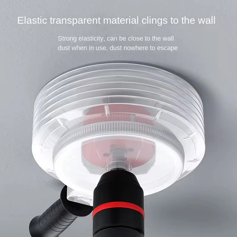 Perceuse à percussion électrique AA51-2Pc, collecteur de poussière, ouvre-trou, couvercle de collecteur de poussière, couvercle de foret de scie cloche anti-poussière avec poignée