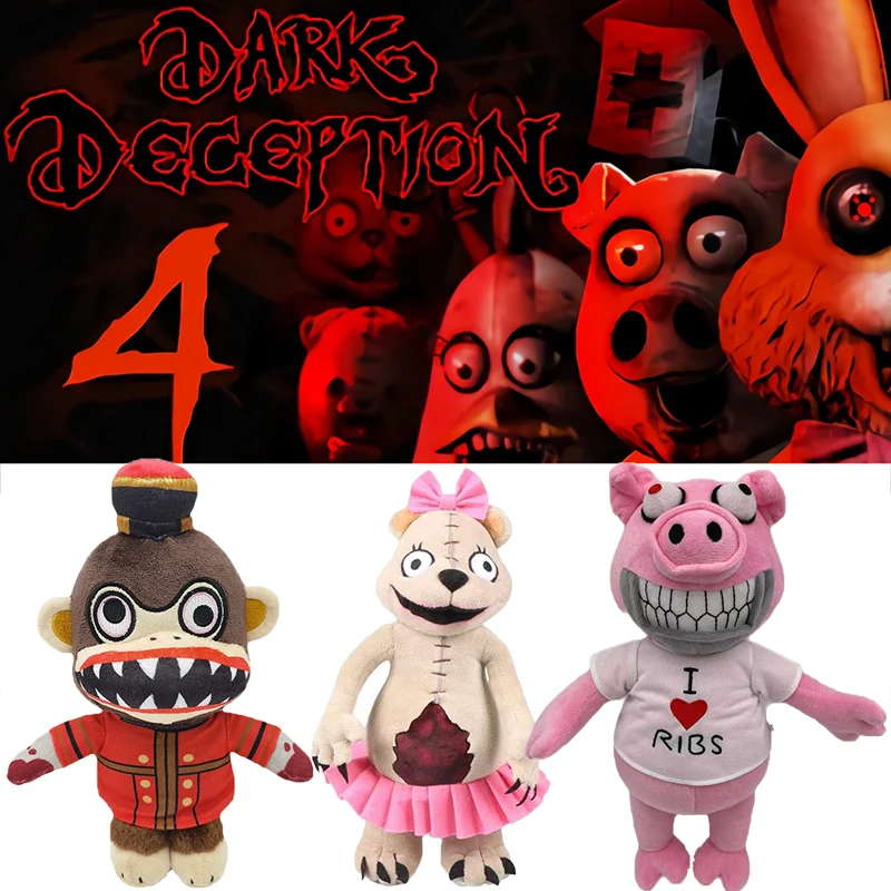 Game Dark Deception Plush Toy Lucky Rabbit Mama Bear Dread Ducky Murder Monkey Stuffed Animal Plushie Doll Birthday Xmas Gift