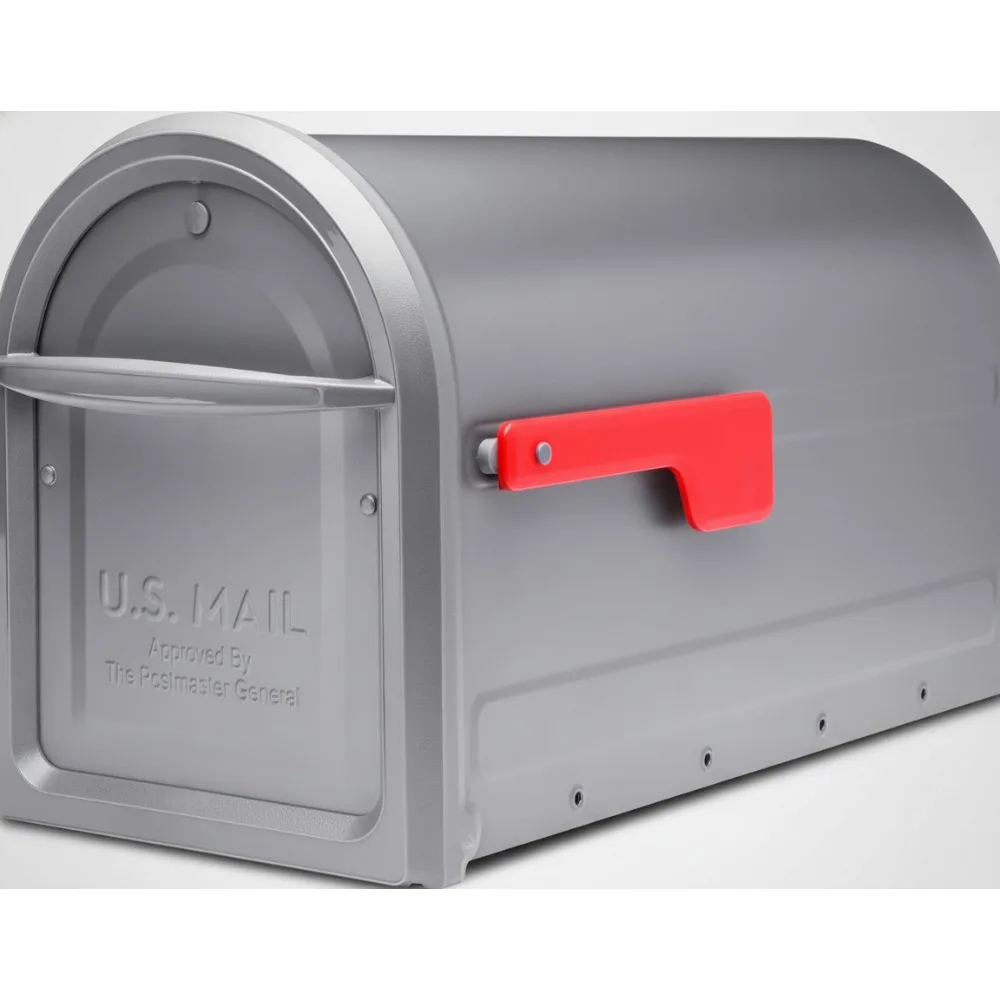 

Heavy Duty Steel Post Mounted Mailbox with Magnetic Latch - Weatherproof Large Curbside Mailbox for Homeowners