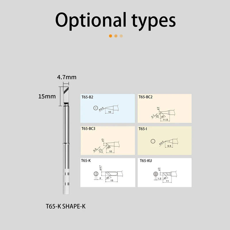 PD65W Electric Soldering Iron Adjustable Constant Temperature Compatible Soldering Iron Tips With T65/SH72/GD300/HS-01