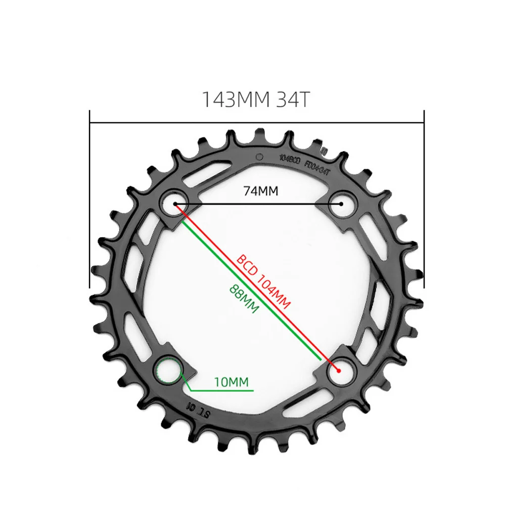 Bicycle Narrow Wide Chainring Steel  MTB Bike Sprocket Tooth Plate Crank 34/36/38T Bicycle Monoplato Cycling Chainring Plateau