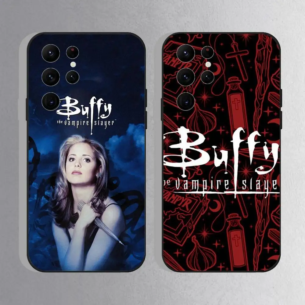 Buffy the Vampire Slayer Handyhülle für Samsung S25, S24 Ultra, S20, S30 Plus, S22 Plus, S23, Ultra 5G Silikon Schwarz Shell