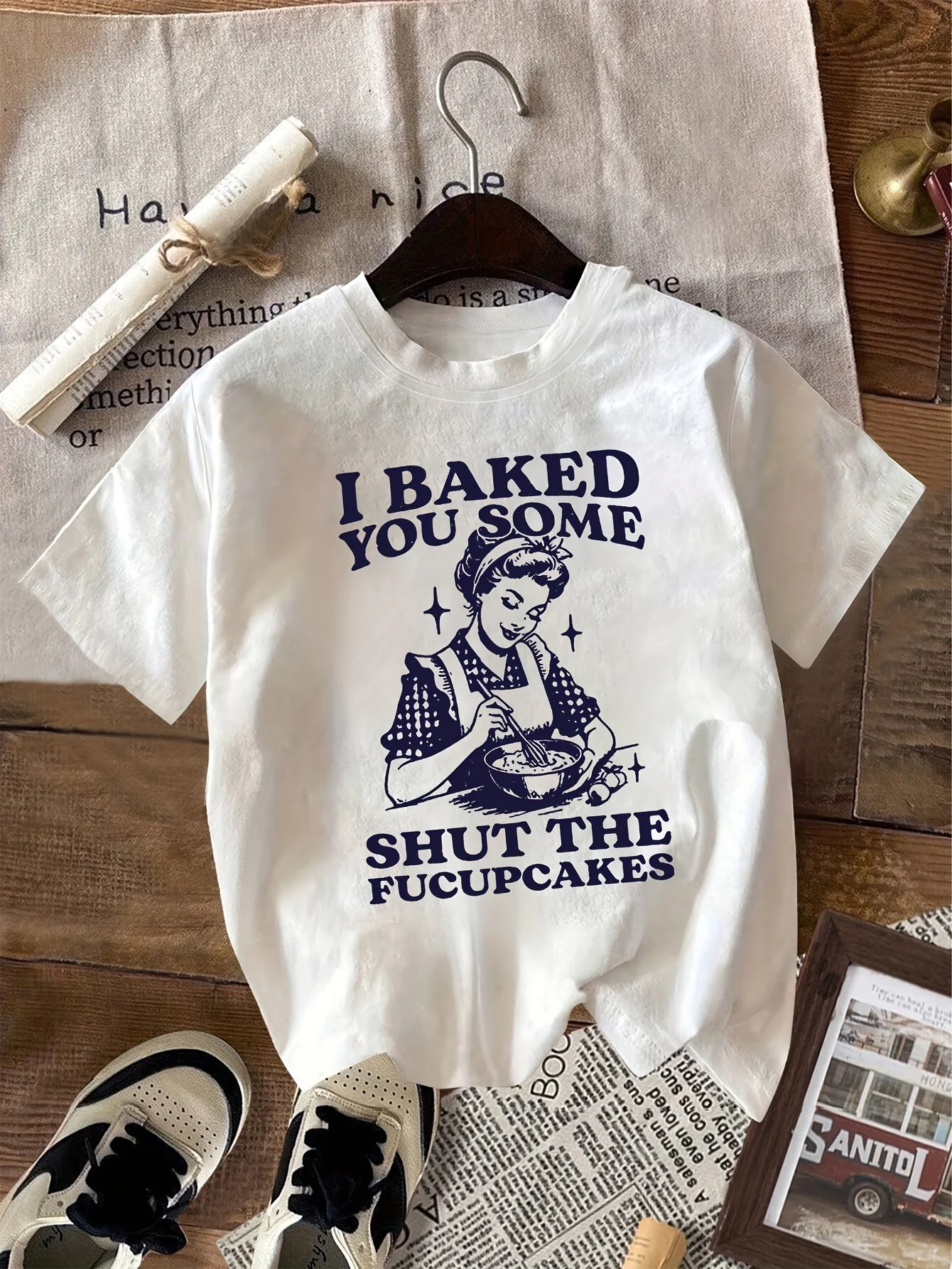 2026 Women's Fashion Spring/Summer New Collection Women's Life Beauty Manga Art Font Leisure Party Women's T-shirt