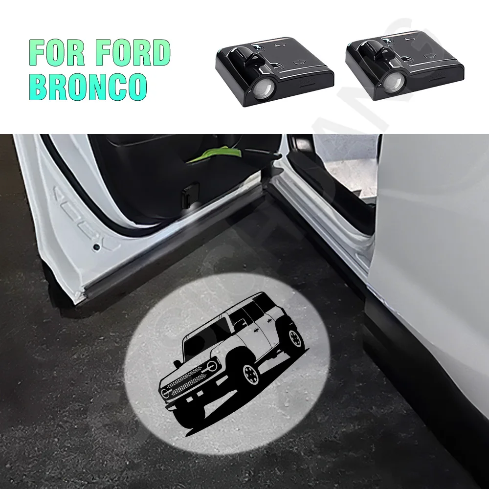 

LED Car Logo Door Light Projector Ghost Shadow Light Door Welcome Sign Light For Ford Bronco 2018 - 2022 2023 2024 Accessories