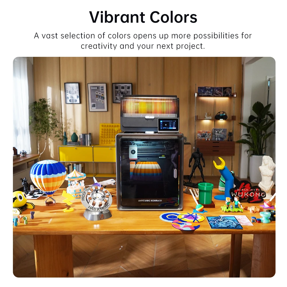 ANYCUBIC عبوة PLA خيوط طابعة ثلاثية الأبعاد 1.75 مللي متر 1 كجم/لفة مستهلكات مطاطية بلاستيكية للطابعة FDM ثلاثية الأبعاد لـ Kobra 3 S1C