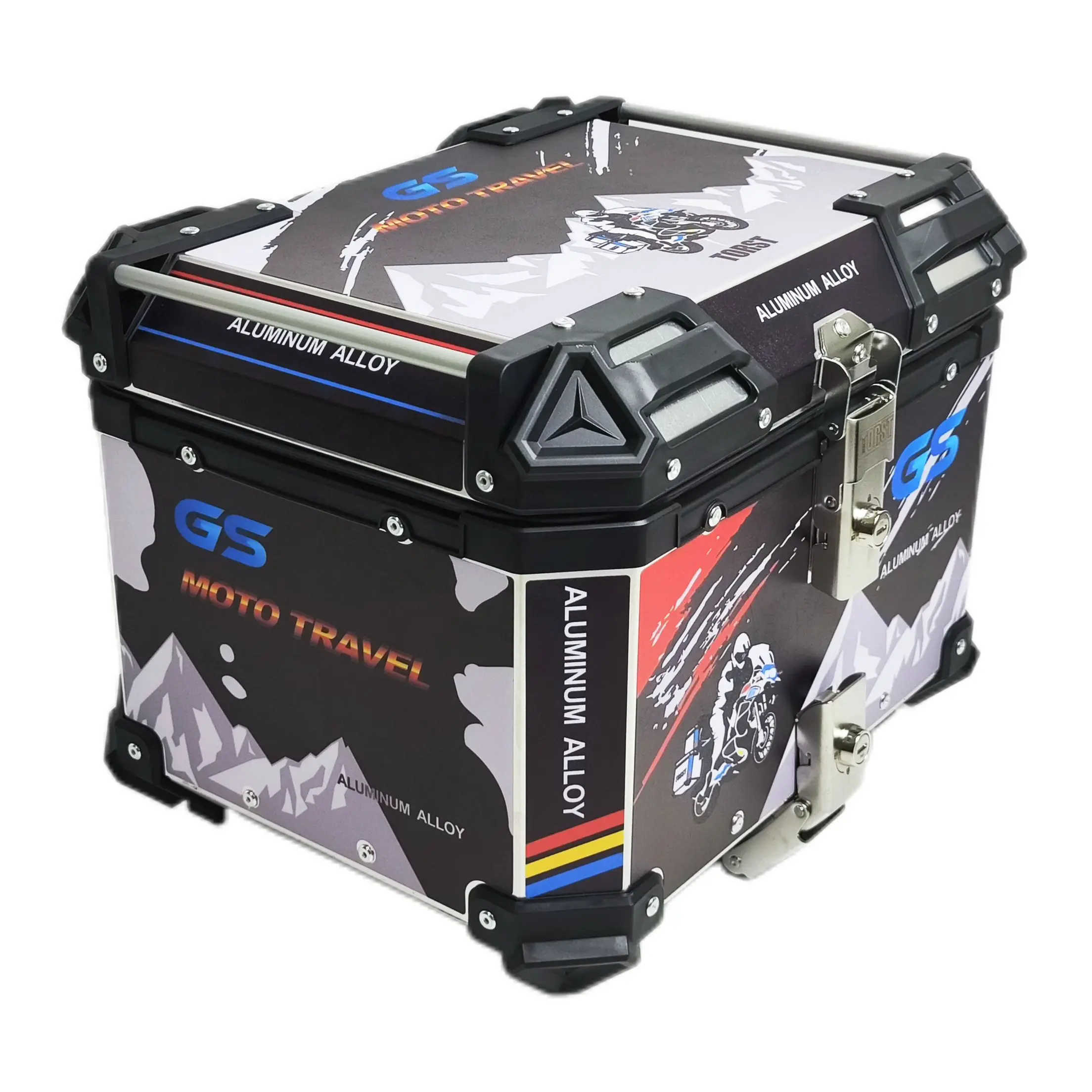 

STLF 45L верхняя коробка для мотоцикла, чехлы для хранения багажа, дорожная водонепроницаемая хвостовая коробка из алюминиевого сплава для мотоцикла