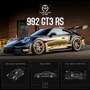 【在庫僅少】 Pre-order *TimeMicro Trailer Gold Black RS/T1 GT3 992 1:64 ミニカー