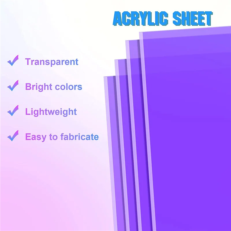 Acrylic Colored Translucent Acrylic Iridescent Radiant Sheet Laser-Cutting Acrylic Board,8 x 12 Inch(3 Pack,2.6mm Thick)