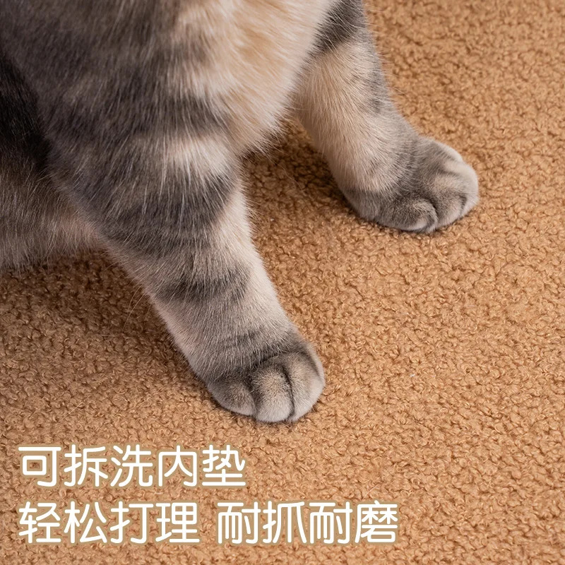 Cama semicerrada lavable para gatos y perros, cálida y resistente - imagen 4