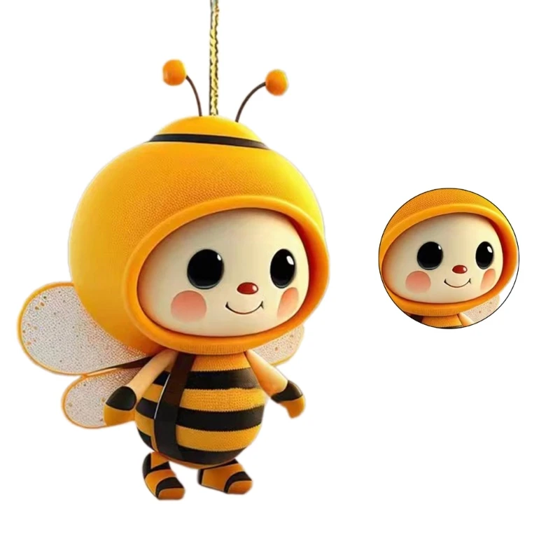Acrylic Bees Car Rear View Mirrorr Hangings Decorations Pendants for Automotive Dropship