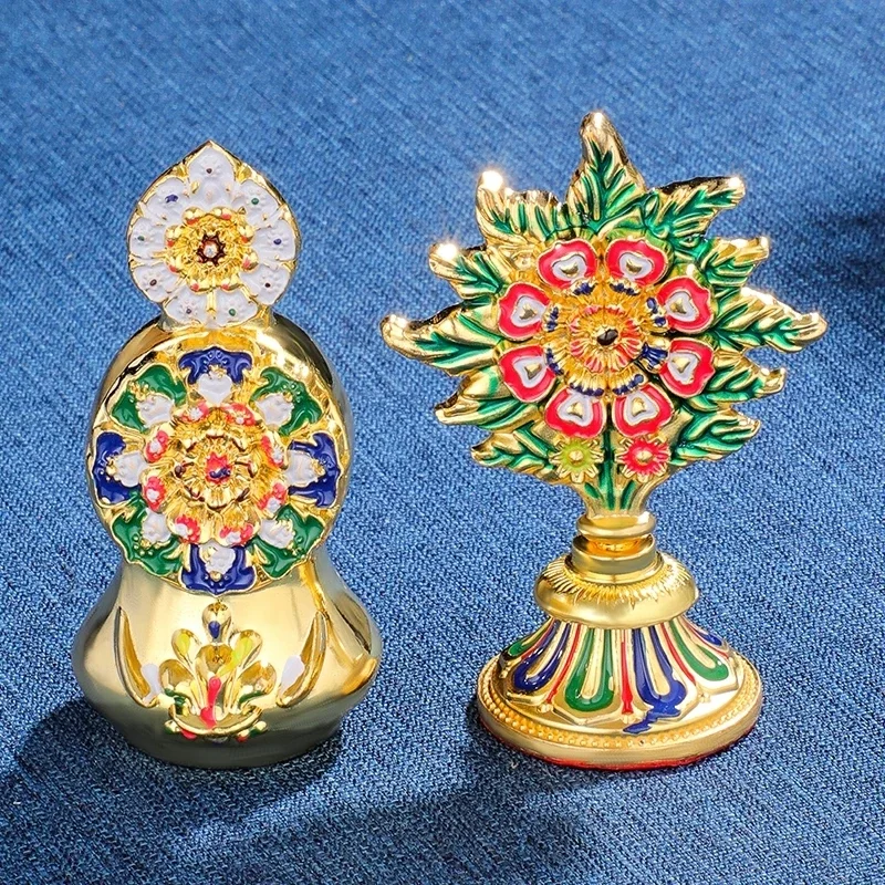 Hand-Painted Ghee Flower Tribute Ware Resin Dharma Ware for Tantric Buddhism Home Decor and Gift Collection Sacred Flower
