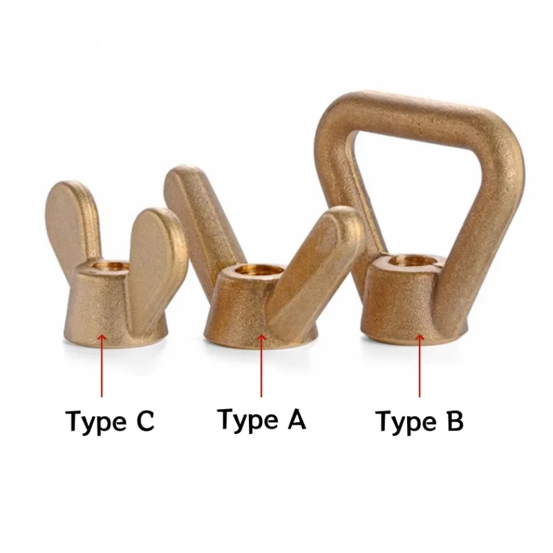 Brass Wing Nuts M3 M4 M5 M6 M8 M10 M12 M14 M16 M18 M20 M22 M24 Triangle Lifting Eye Nuts,Butterfly Nut,Special-shaped Claw Nut