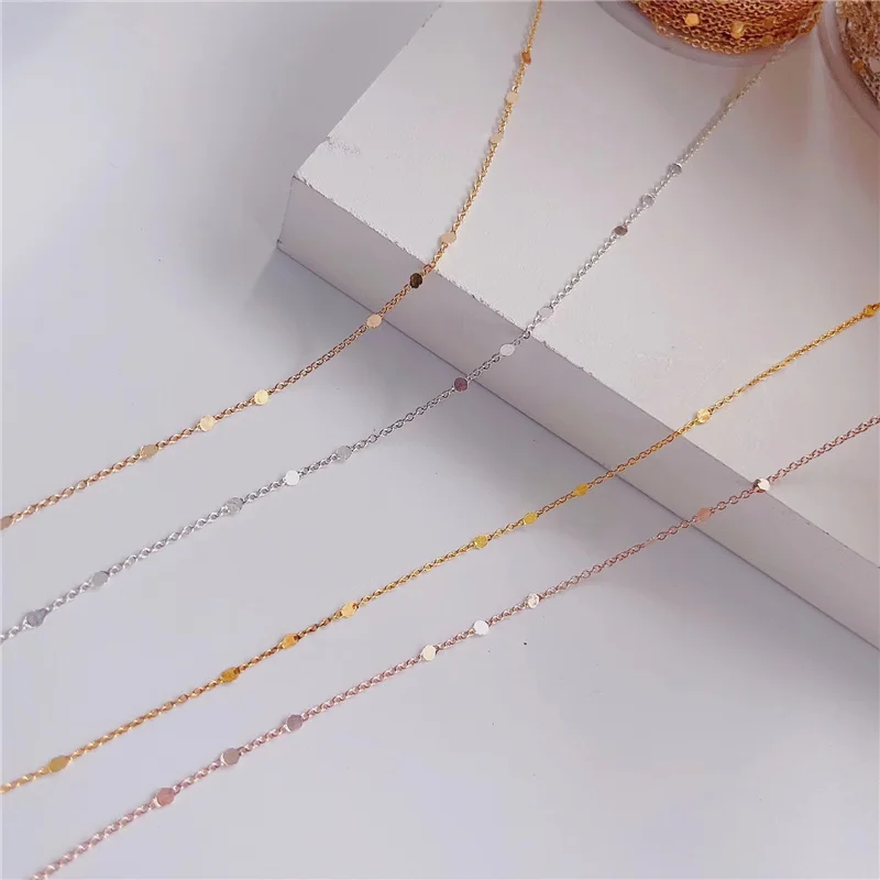 5meters Golden Color Copper Necklace Chains Dia 1.5mm Metal Link Chains Bulk Lot for Diy Bracelet Jewelry Making Accessories