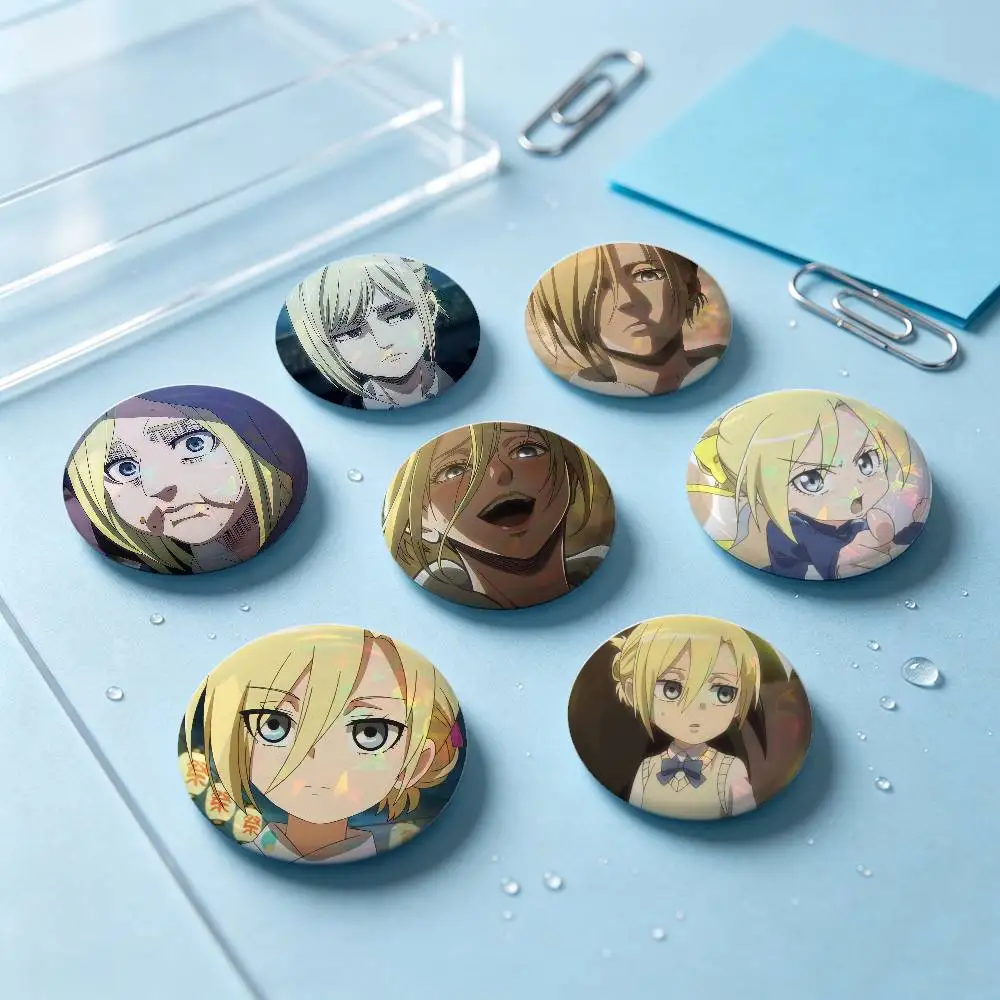 Annie Leonhart Anime Figure Badges Button Round Creative Pin Brooch Badge Bag Decor Accessories Fans Collect Friends Gifts