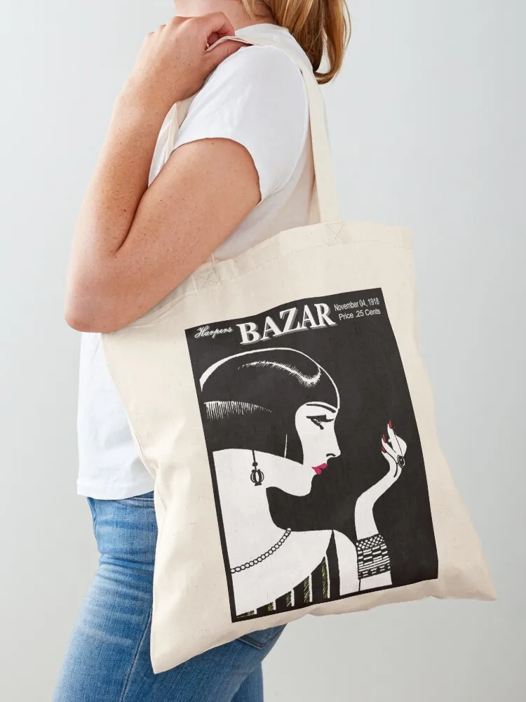 

HARPERS BAZAR : Vintage 1918 Magazine Advertising Print Tote Bag women bag the tote bag Shopper handbag