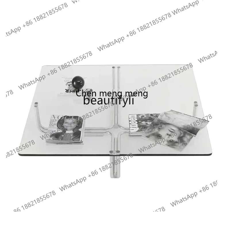 

new style Nordic Style Coffee Table Designer Creative Mid-Ancient Glass Table Simple Home Living Room Side Table ss 1001