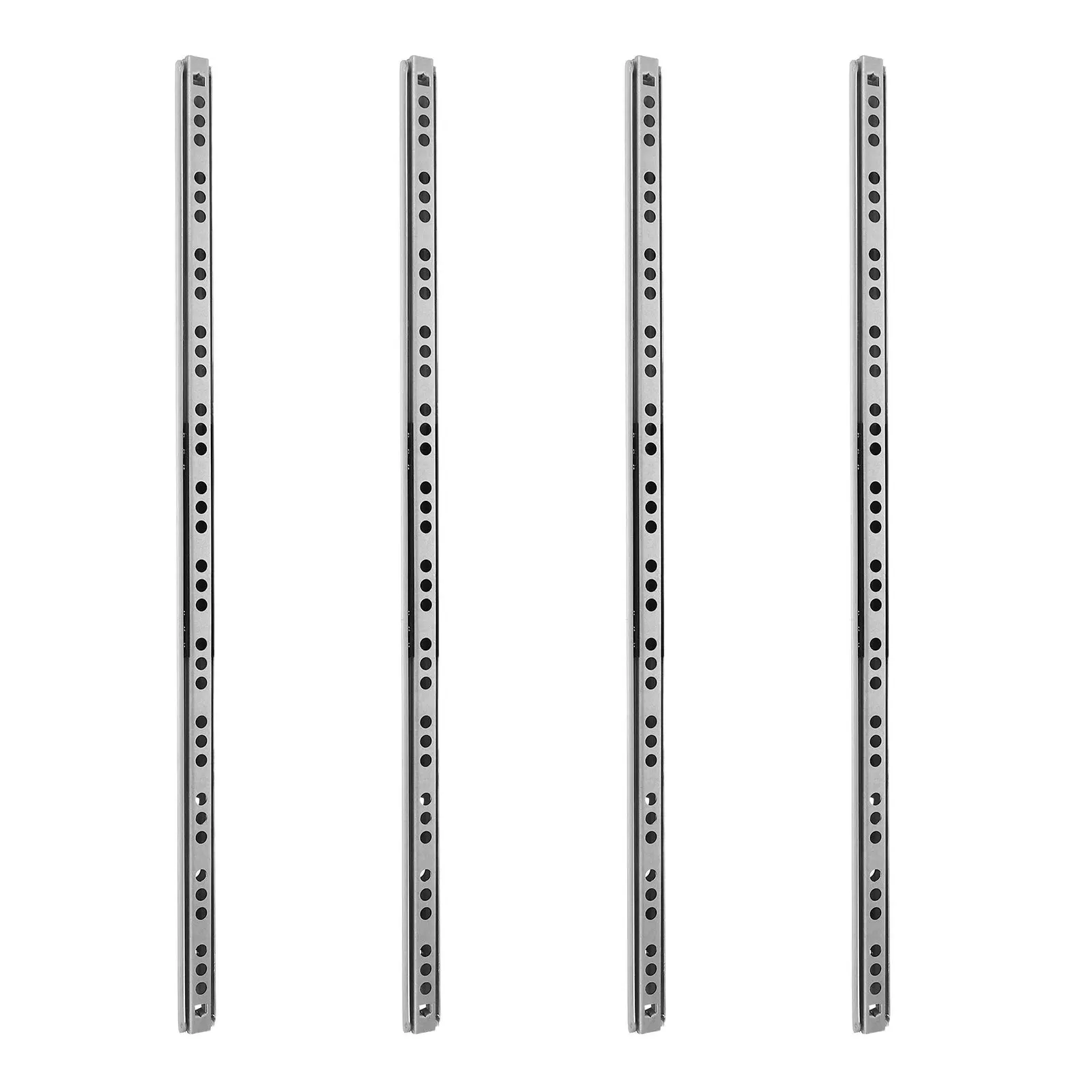 4Pairs Mute Damping Drawer Slides 16 Inch Two Way Extension Metal Rails Precision Bearing Smooth Glide Heavy Duty for Compact