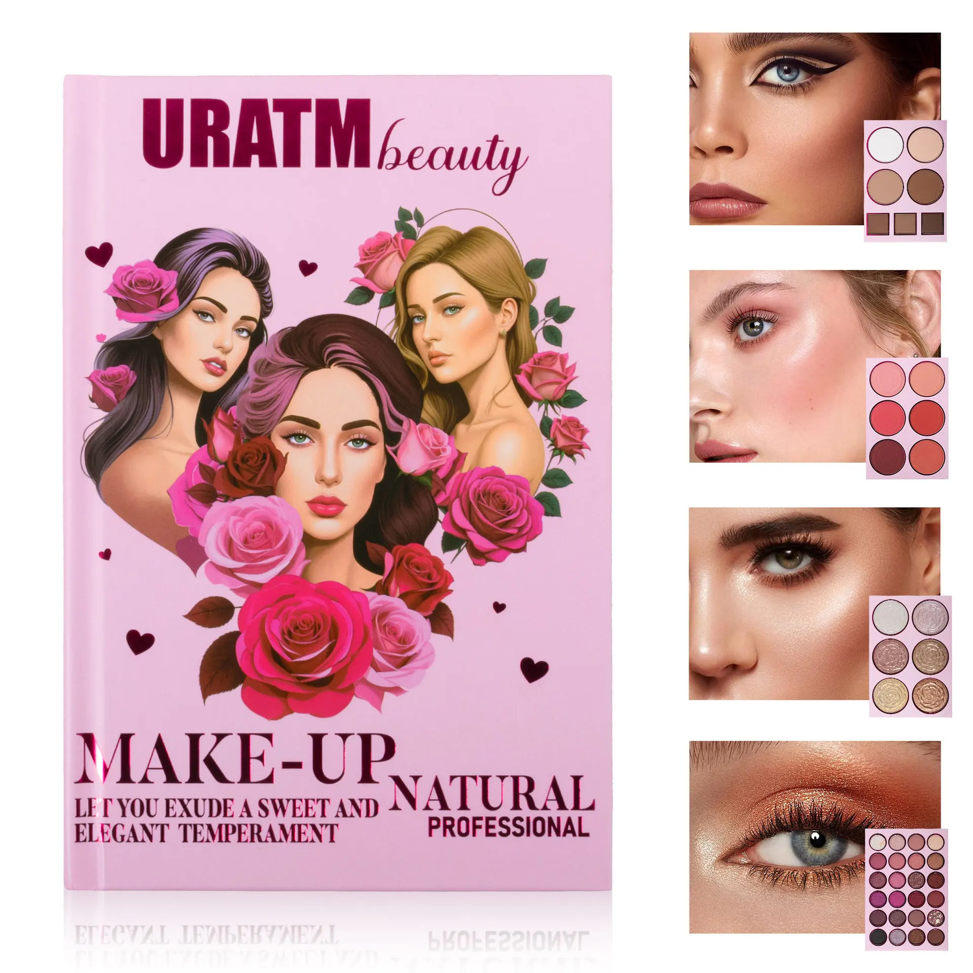 

43-Color Professional Makeup Palette Set 4-Layer Book Design for Matte Shimmer Eyeshadow Blush Contour Highlighter 4-IN-1 Makeup
