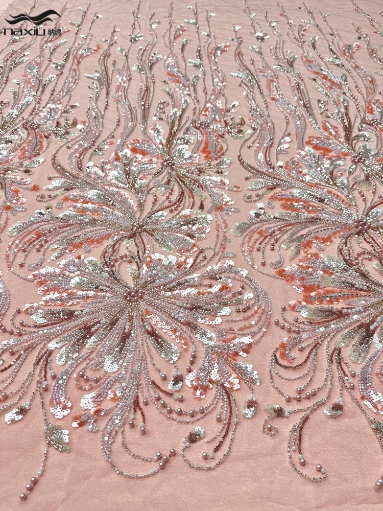 

Madison Luxury African Groom Lace Fabric French African Fabric 2026 Sequins Heavy Lace Fabrics For Nigeria Dresses Sewing