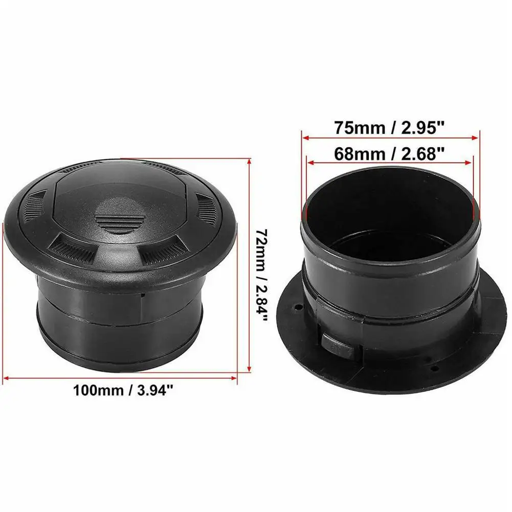 Czarny Zamykany Obrotowy Wylot Powietrza 75mm Pasujący do Nagrzewnicy Webasto Eberspacher do Autokarów Łodzi Samochodów Zamiennik Klimatyzacji