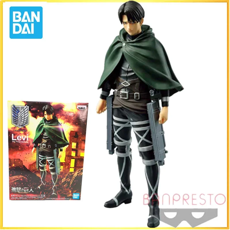 Bandai – figurines BANPRESTO en PVC, attaque sur Titan Levi, Figurine originale Shingeki no Kyojin, modèle jouets cadeau d'halloween, en stock