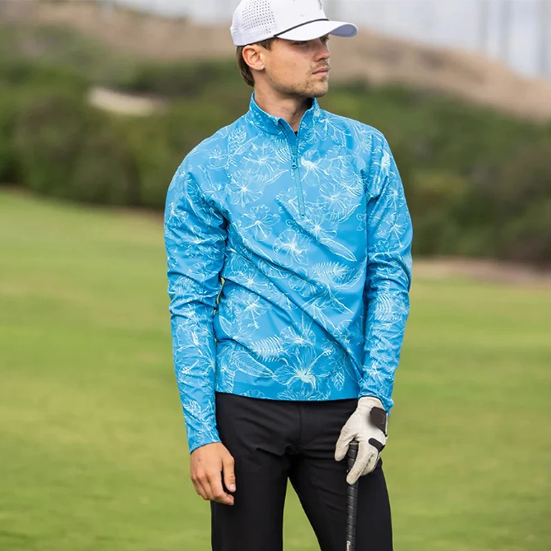 

Men's Golf Apparel Long-Sleeve Sports Quick-Dry Breathable Comfortable Windproof T-Shirt Stretch Top