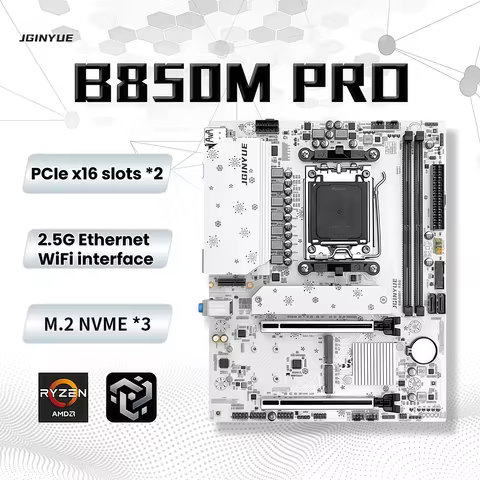 JINGYUE B850M PRO AM5 Motherboard dual DDR5 ARGB M-ATX main board PCIE5.0 M.2 NVME support 7000/8000/9000 series