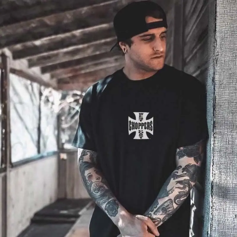 

Модная брендовая винтажная новая свободная мужская и женская футболка с гангстерским принтом на западном побережье, модная модная оптовая продажа