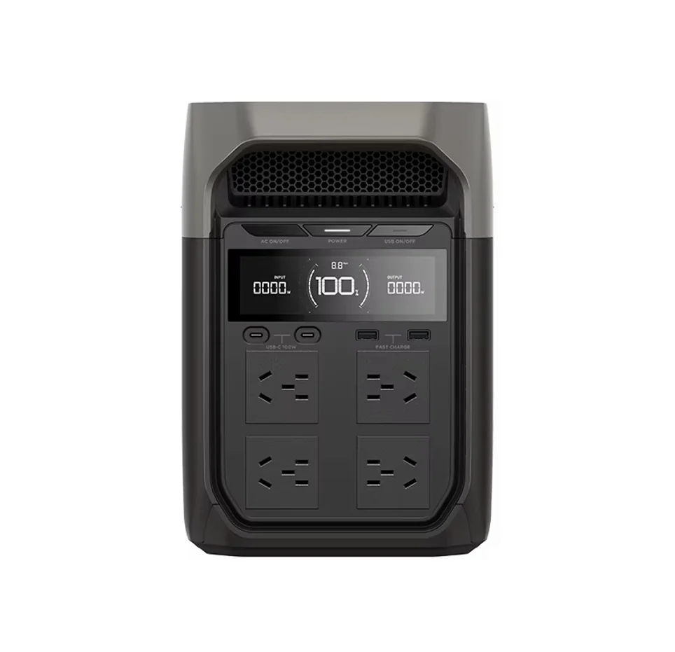 1800W Portable Power Station, Pure Sine Wave MPPT Rechargeable, For Camping Car Backup