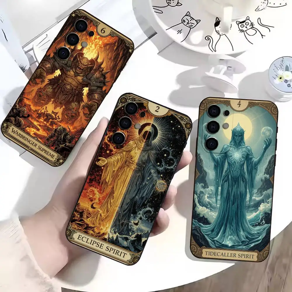 Egypt Mysterious T-Tarot  Phone Case For Samsung S25,S24,S21,S22,S23,S30,Ultra,S20,Plus,Fe,Lite,Note,10,Black Cover