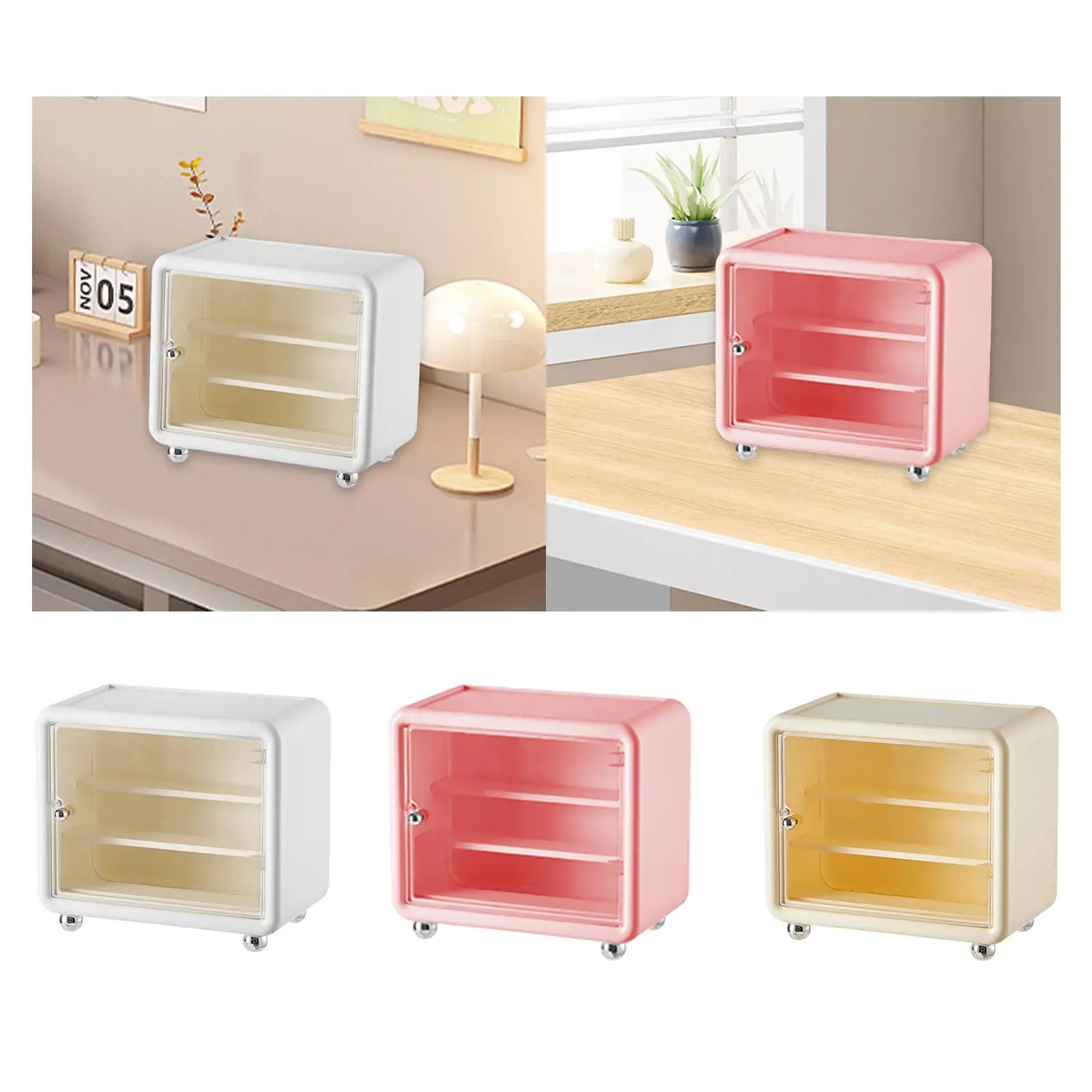 

Action Figure Display Case Cabinet Stackable Stand Shelf Protective Storage