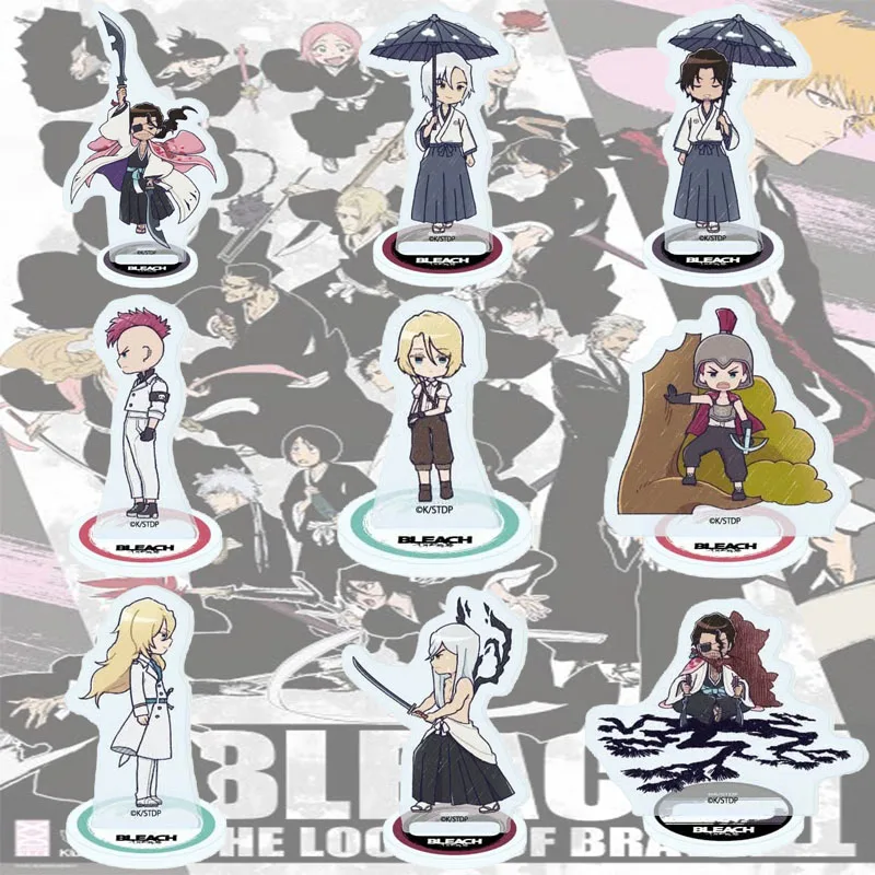 BLEACH 10CM Cute Chibi Anime Acrylic Stand Figure Desk Decoration for Anime Fans Collectible Toy Keychain