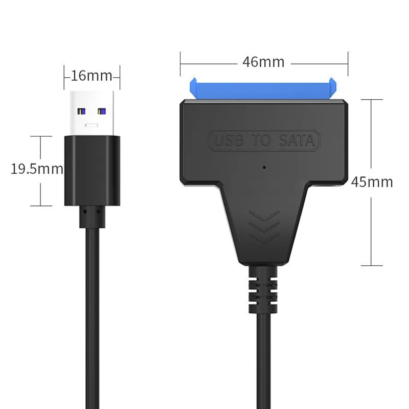 SATA a USB 3,0 2,0 Cable de unidad fácil USB 3,0 a Sata III adaptador de disco duro externo 2,5 pulgadas HDD SSD adaptador de disco duro alimentación CC