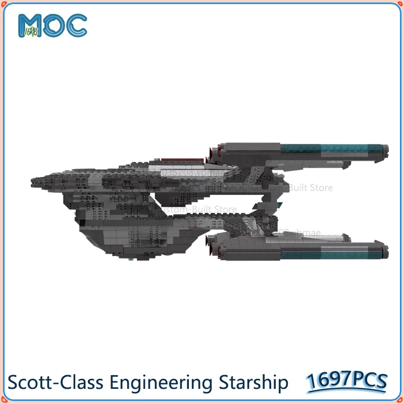 Scott-Class Engineering Starship Space Model MOC Building Blocks Assemble Bricks DIY Creative Collection Xmas Toys Gifts 1697PCS