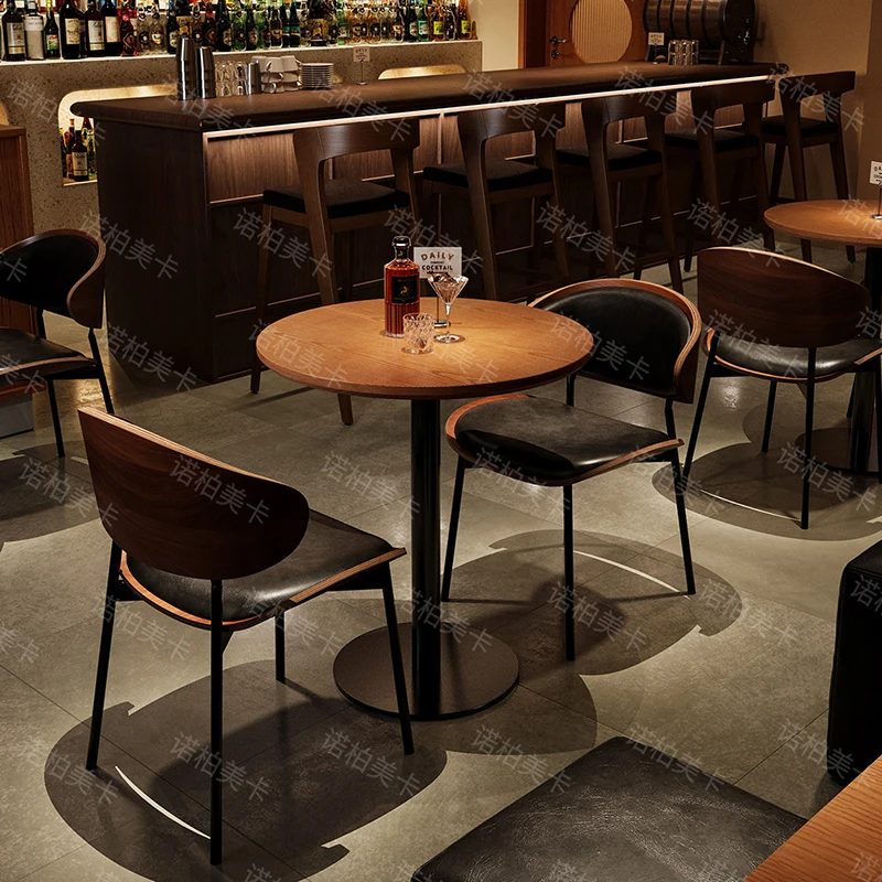 American Retro Pub Table Chairs Nordic Creative Music Western Restaurant Café Tables Chairs Bar Café Commercial Furniture FYCT