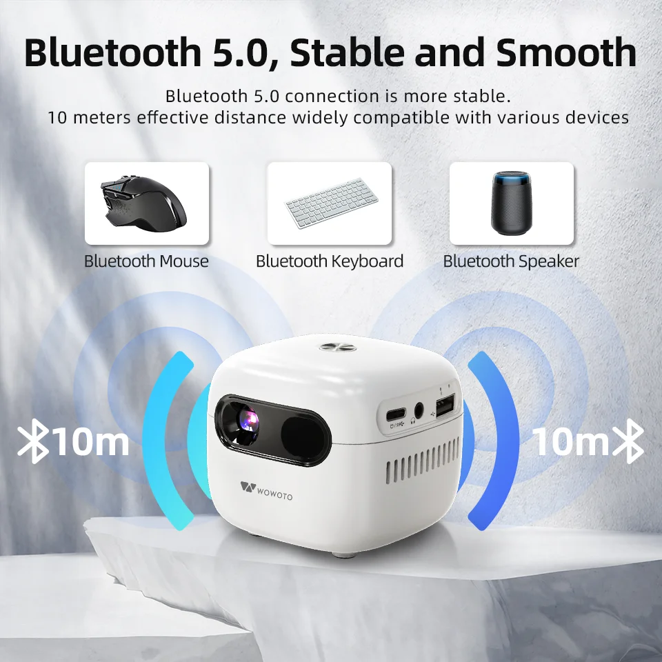 Q6 Plus Mini przenośny inteligentny projektor 120 ANSI Android 9.0 Dual Wifi 6 BT5.0 4K 1080P HD Home Cinema Outdoor Projector 4800mAh