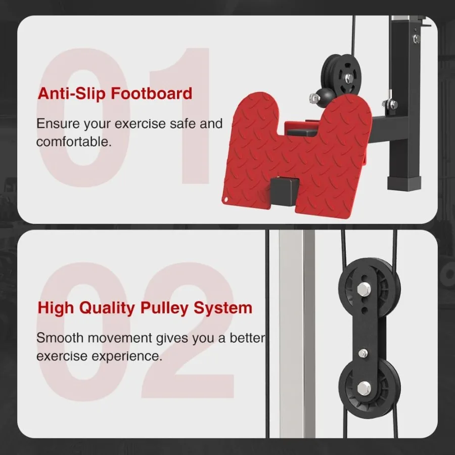 LAT Pull Down Attachment for 3x3 Power Cage 2000lbs Multi-Function Power Rack Commercial Squat Rack for Home Gym Free Weight wi