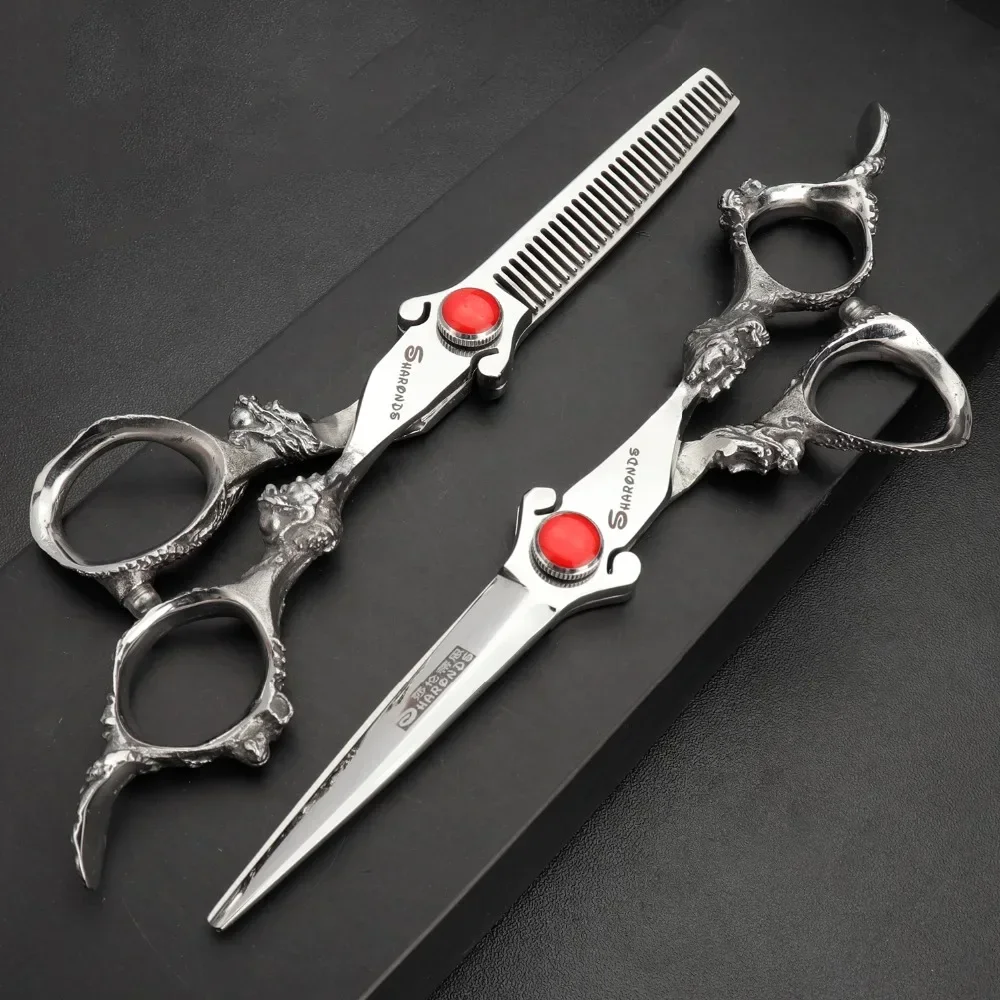 

SHARONDS Hairdresser Barber Scissors 5.5/6 Inch Professional Haircuts High Quality Haircut Thinning Scissors 440c Hair Scissors