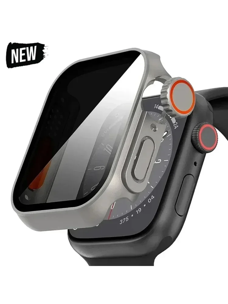 Etui na Apple Watch Apple Watch Series9/8/7/6/5/4 SE 44 45 41 40mm zmień na Ultra Privacy Tempered Glass Screen Protector case — zdjęcie 2