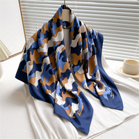 2024 New Fashion Luxury Brand Cloud Print Silk Scarf 90cm Twill Ladies Large Square Scarves Sunscreen Shawl Headscarf