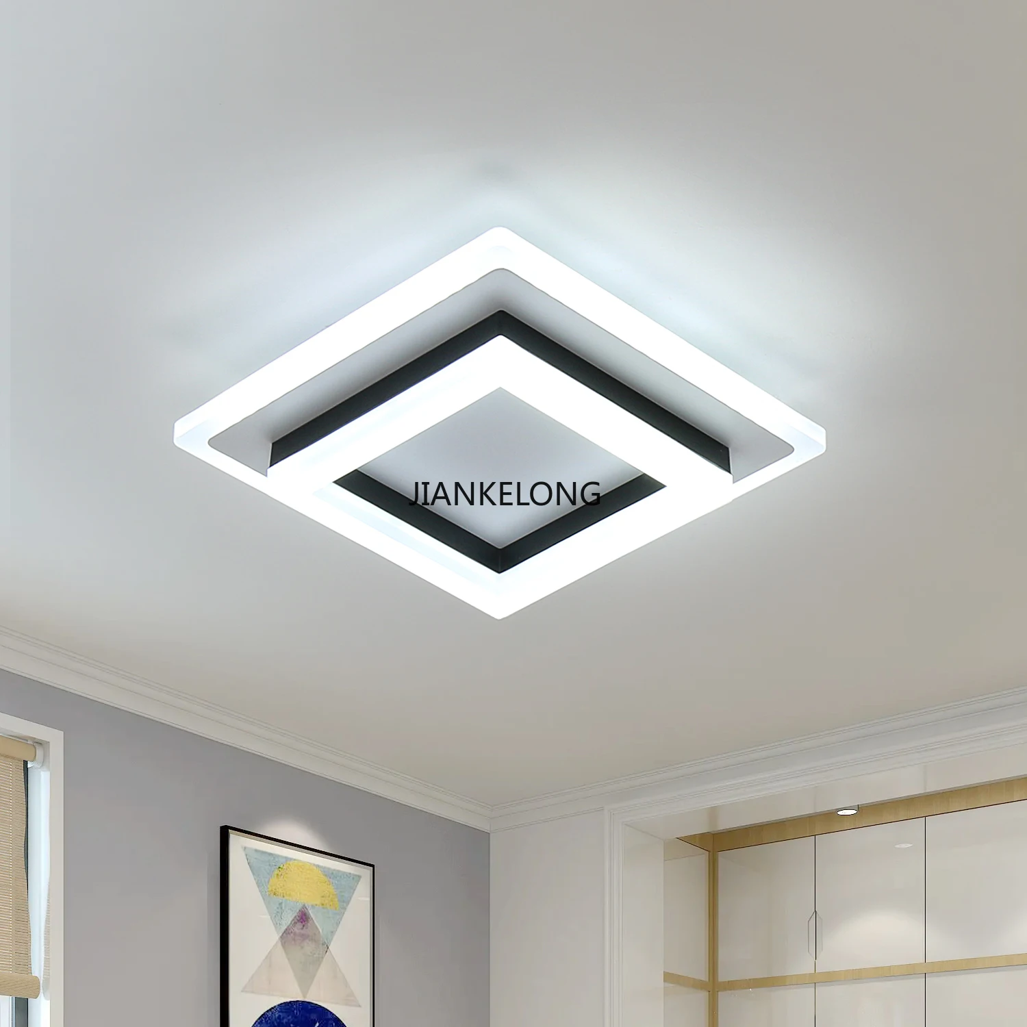 

Modern LED Square Ceiling Lamps 24W, Acrylic Ceiling Light for Bathroom, Hallway, Bedroom, Cool White Light 6500K