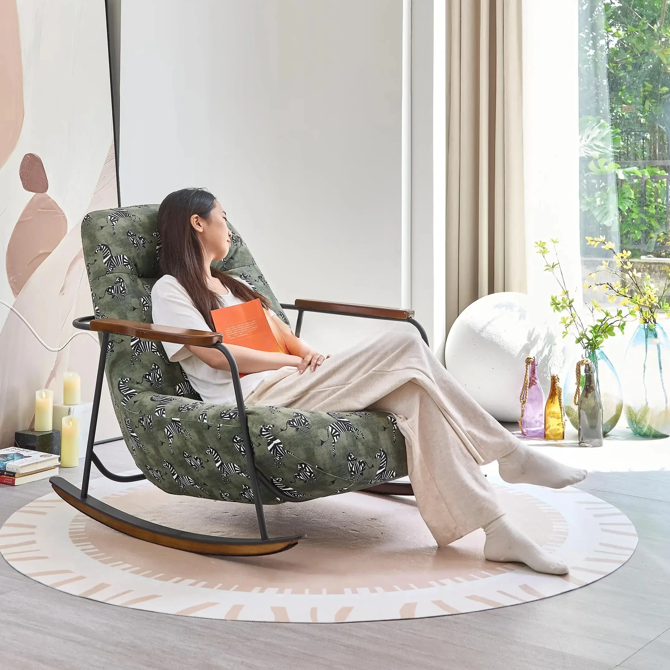 A New Shake lazy sofa chair living room casual lint touch skin-friendly and delicate