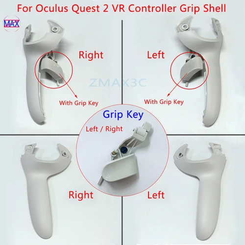 Carcasa de agarre de controlador Original con llave de gatillo para Oculus Quest 2 VR, funda de cubierta de mango para Meta Quest 2, pieza de repuesto de reparación