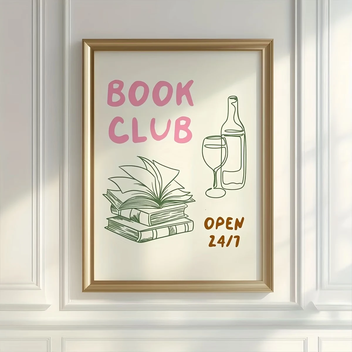 Trendy Book Club Bookish Reading  Wall Art Print Canvas Painting Poster Picture For Living Room,Bedroom Home Decor