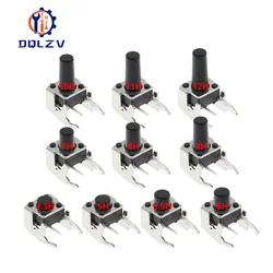Momentary Tactile Tact Push Button Switch Right Angle Horizontal holder With Stent 6*6*4.3/5/6/7/8/9/10/11/12/mm 6x6