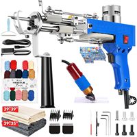 Electric 2 in 1 Tufting Gun Set with Fabric ,Carpet Trimmer Carpettapis Knitting Tufting Pistol Weaving Flocking Rug Machine