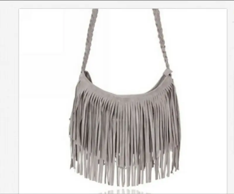 Hirigin Women Shoulder bag Solid Tassels Trending Cross Body Bag Tassel Suede Faux fur Fringe Messenger Shoulder Handbag