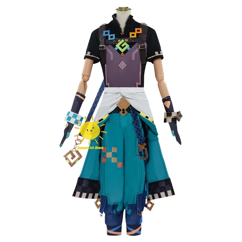 

2025 11 Game Genshin Impact Cosplay Costumes Natlan Kinich Tops Pants Tattoo Turnfire Hunt Halloween Party Cos Ad